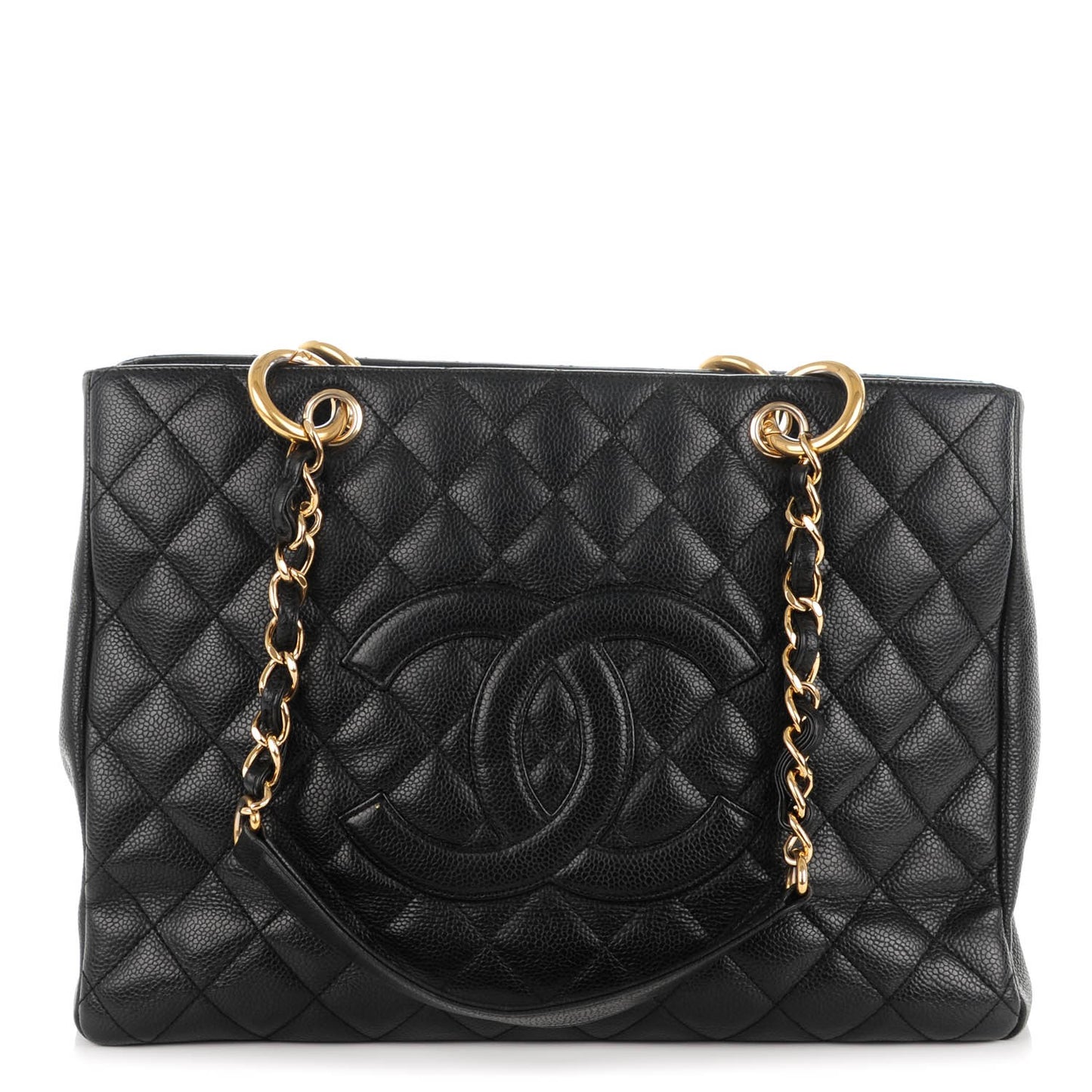 Caviar Quilted Grand Shopping Tote GST Black