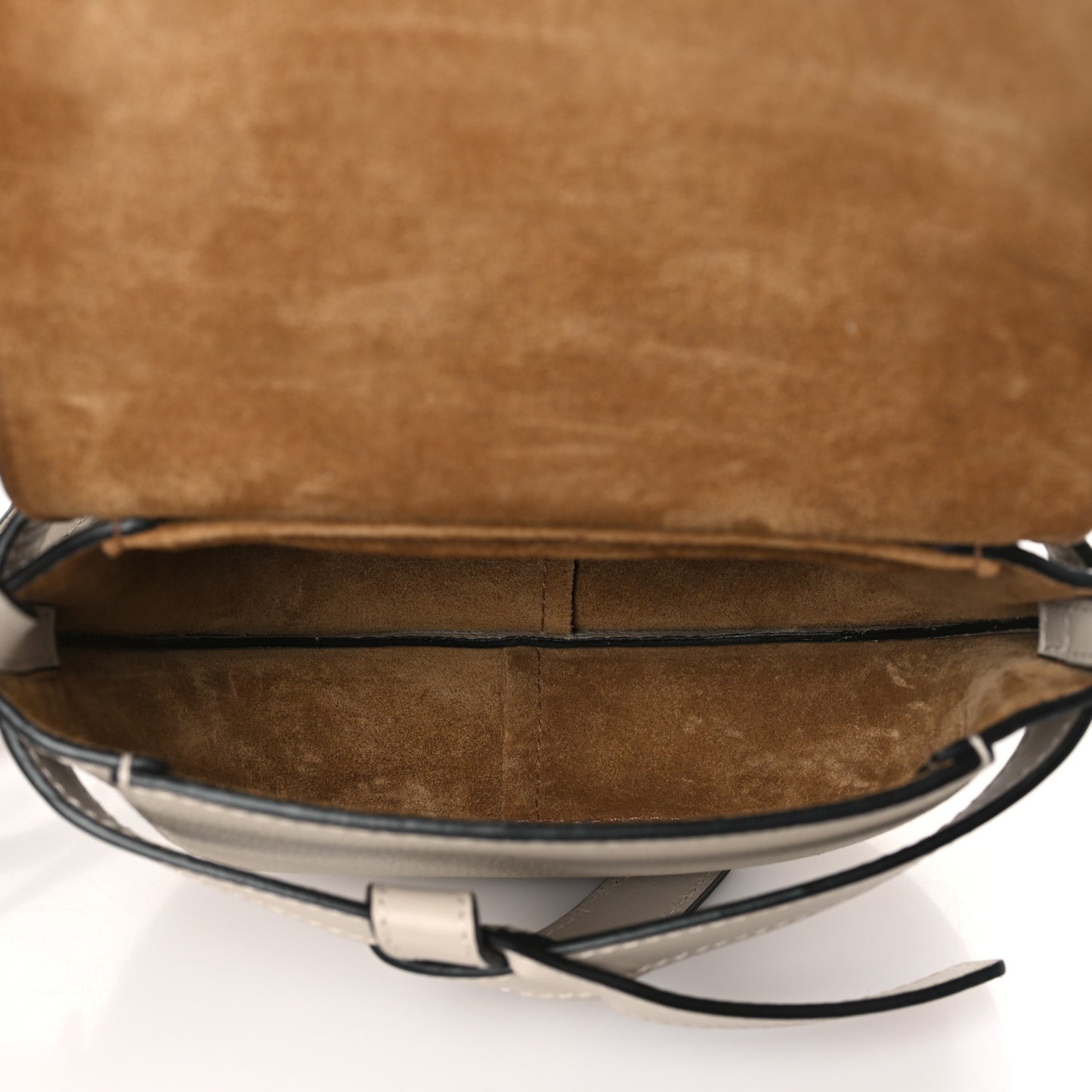 Grained Calfskin Mini Gate Crossbody Bag Light Oat