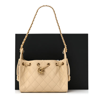 Chanel Caviar Quilted Mini Chanel 25 Handbag Beige 11 of 11