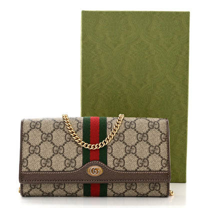 Gucci GG Supreme Monogram Web Ophidia Wallet On Chain Brown 11 of 11