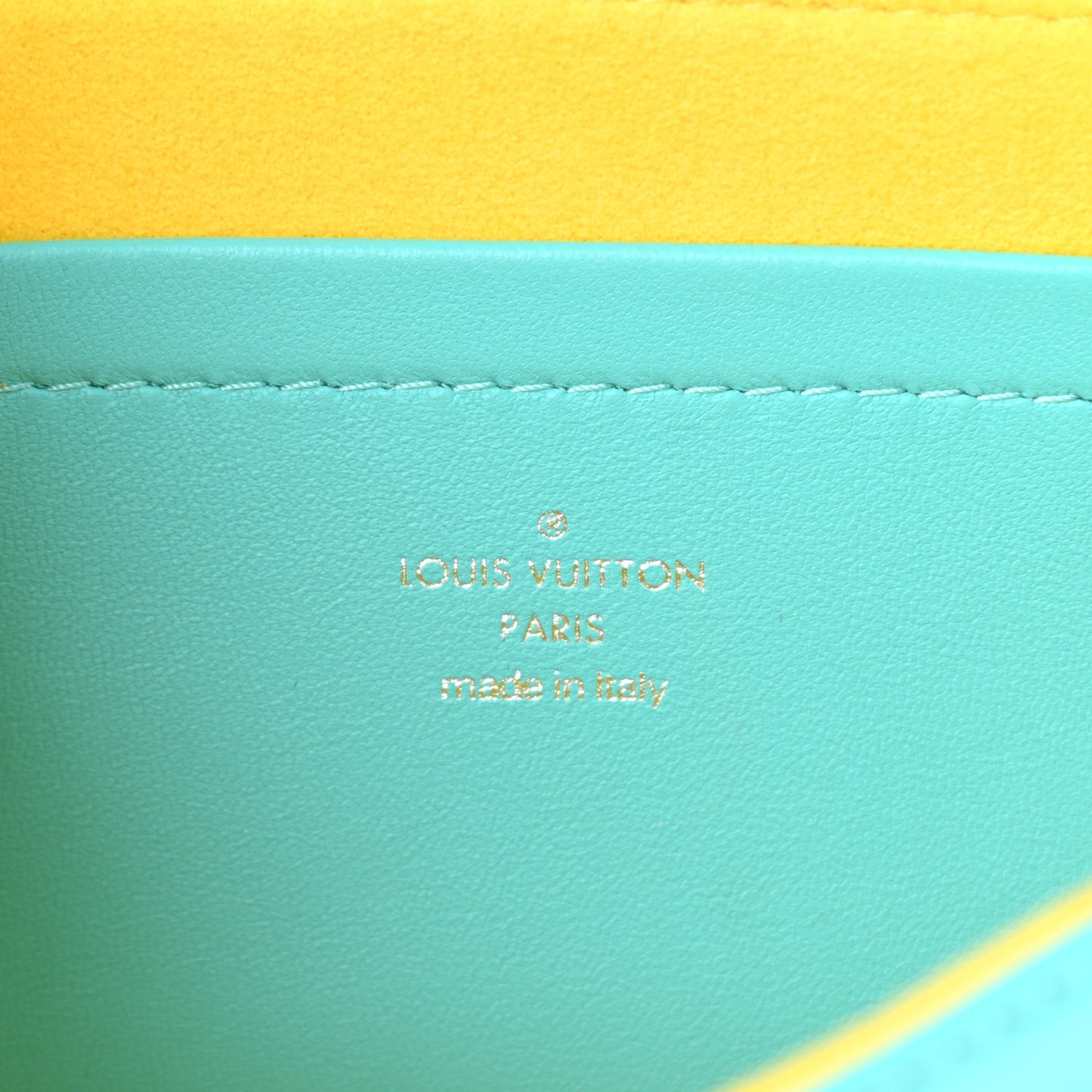 Lambskin Embossed Monogram Vuittamins Pochette Coussin Menthe Jaune