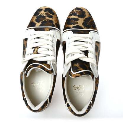 Christian Louboutin Crepe Satin Calfskin Womens Vieira Orlato Flat Sneakers 39 Brown White 2 of 9