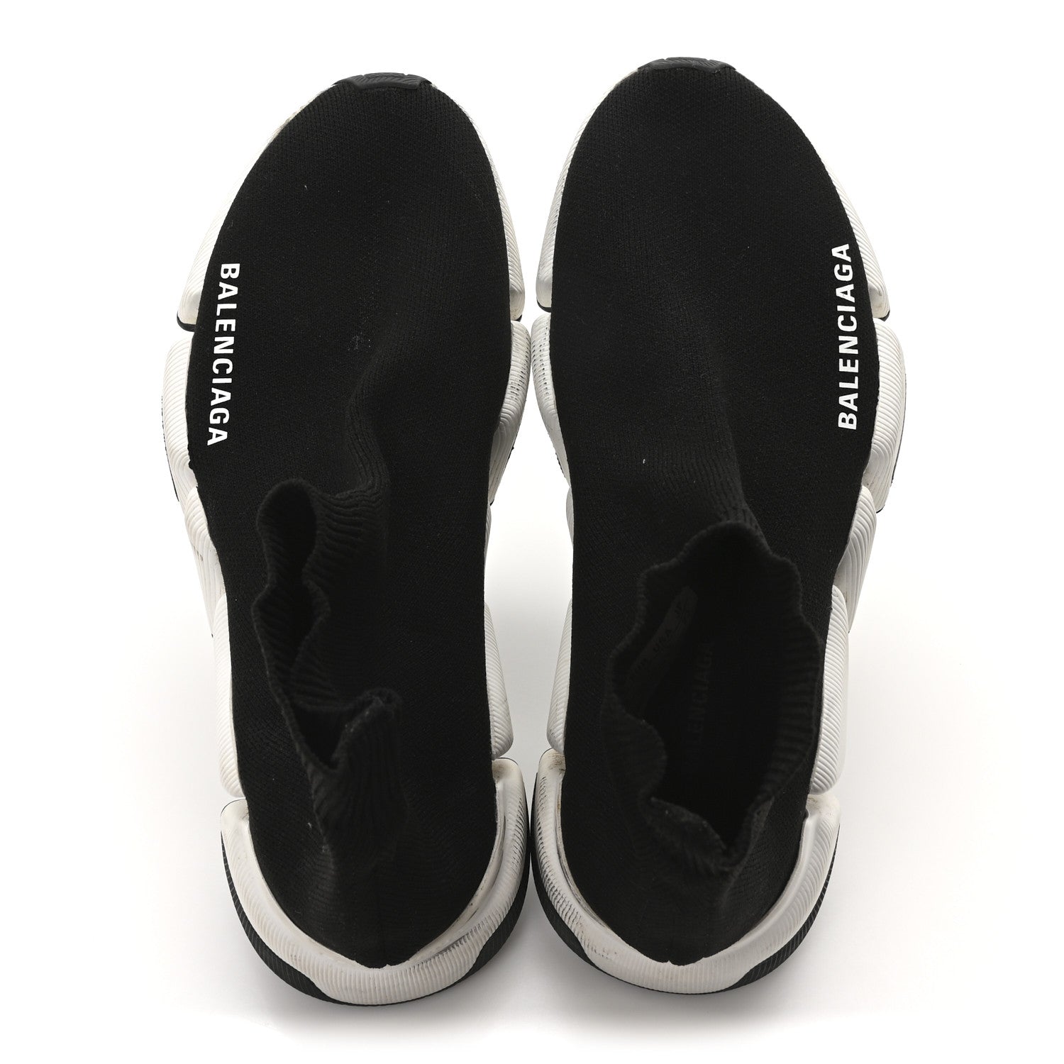 Balenciaga Technical 3D Recycled Knit Bi-Color Sole Womens Speed 2.0 Sneakers 35 Black White 4 of 16