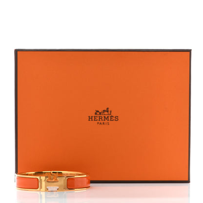 Hermes Enamel Narrow Clic Clac H Bracelet PM Orange 5 of 5