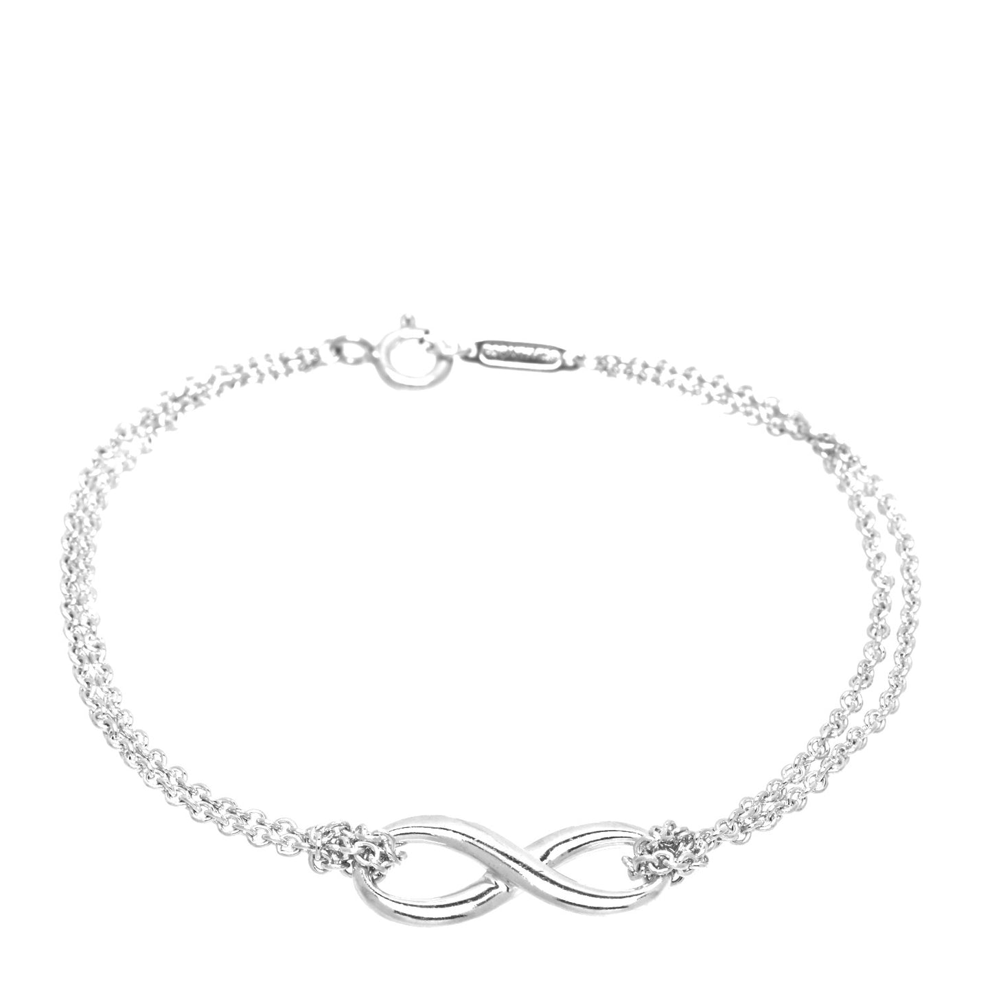 Sterling Silver Infinity Double Chain Bracelet