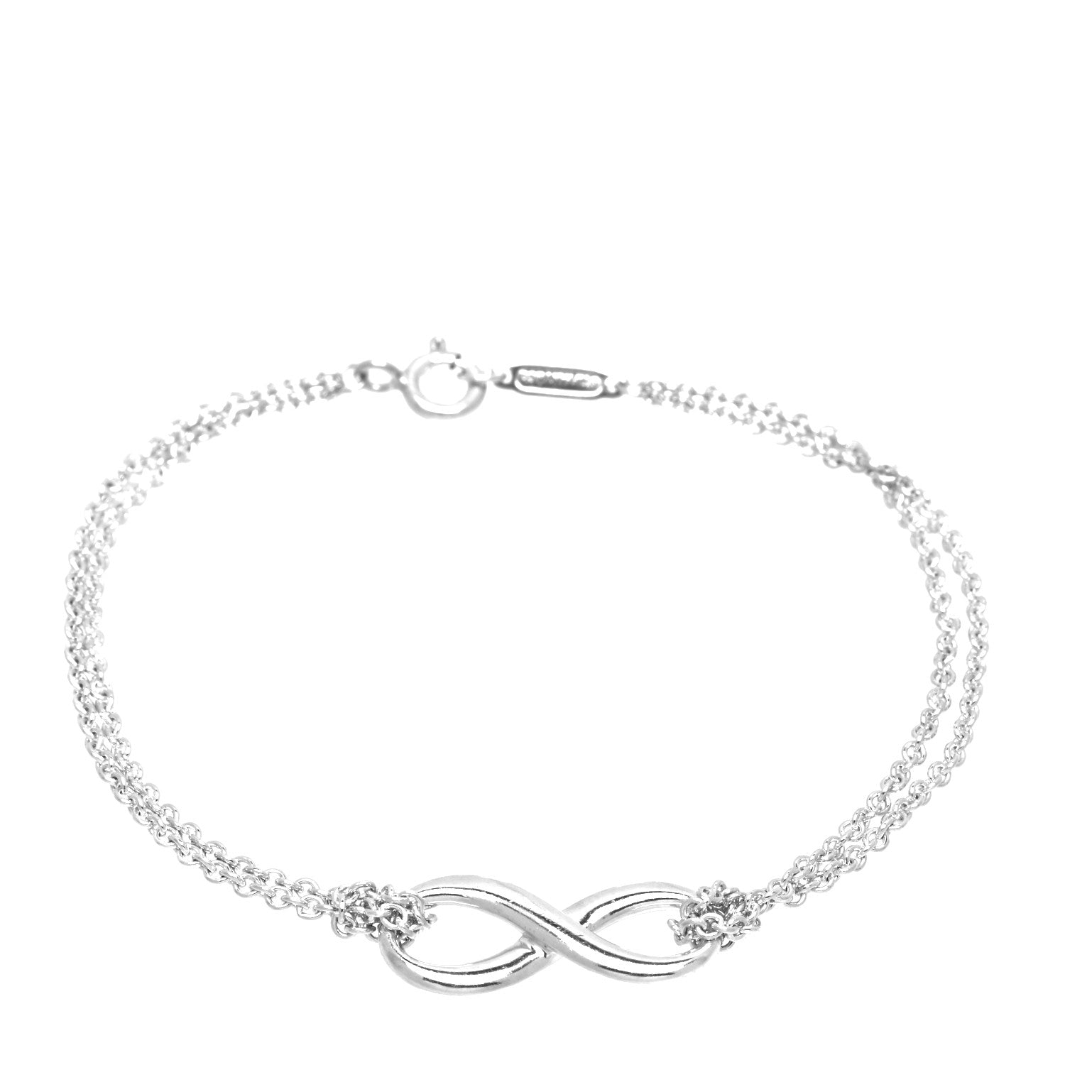 Tiffany Sterling Silver Infinity Double Chain Bracelet 1 of 5