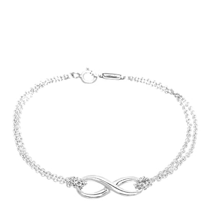 Tiffany Sterling Silver Infinity Double Chain Bracelet 1 of 5