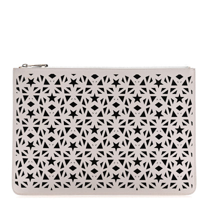 Givenchy Lambskin Star Print Large Pandora Pouch White Black 1 of 10