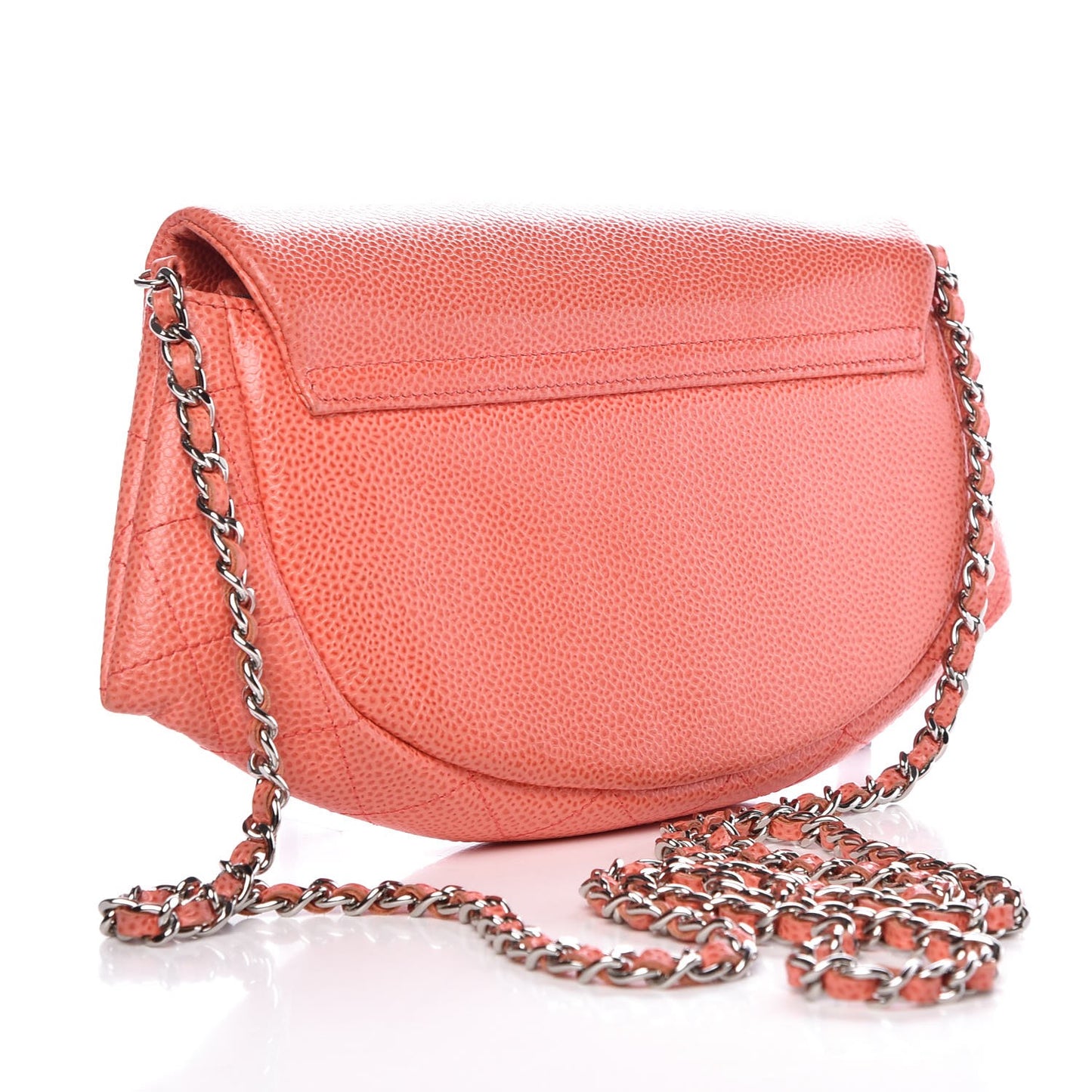 Caviar Half Moon Wallet On Chain WOC Coral