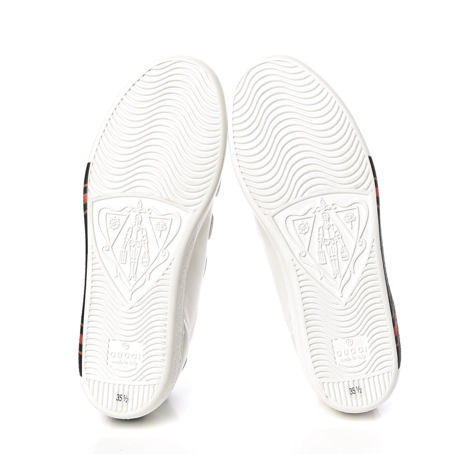 Miro Soft Calfskin Interlocking G Womens New Ace Sneakers 35.5 White Red Flame Green