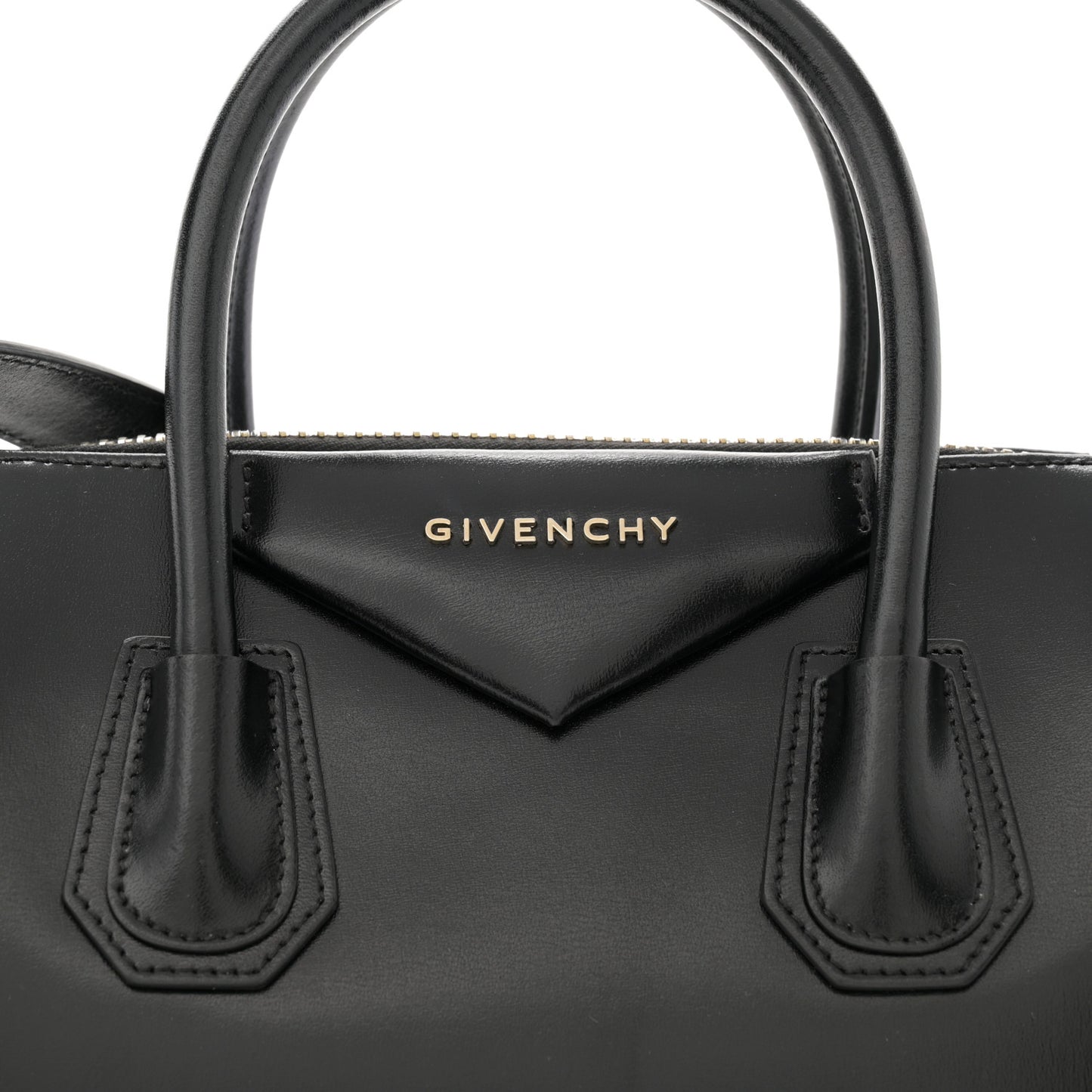 Shiny Lord Calfskin Small Antigona Black
