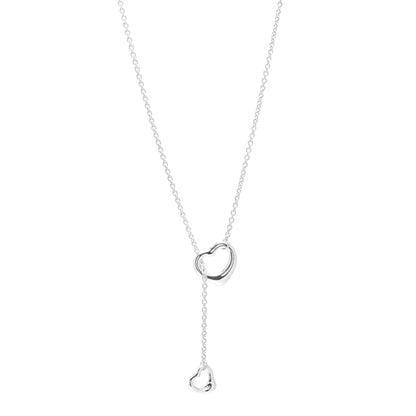 Tiffany Sterling Silver Elsa Peretti Open Heart Lariat Necklace 1 of 4