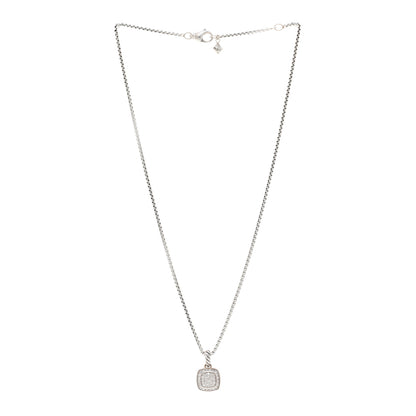 David Yurman Sterling Silver Diamond Pave 7mm Petite Albion Pendant Necklace 3 of 4