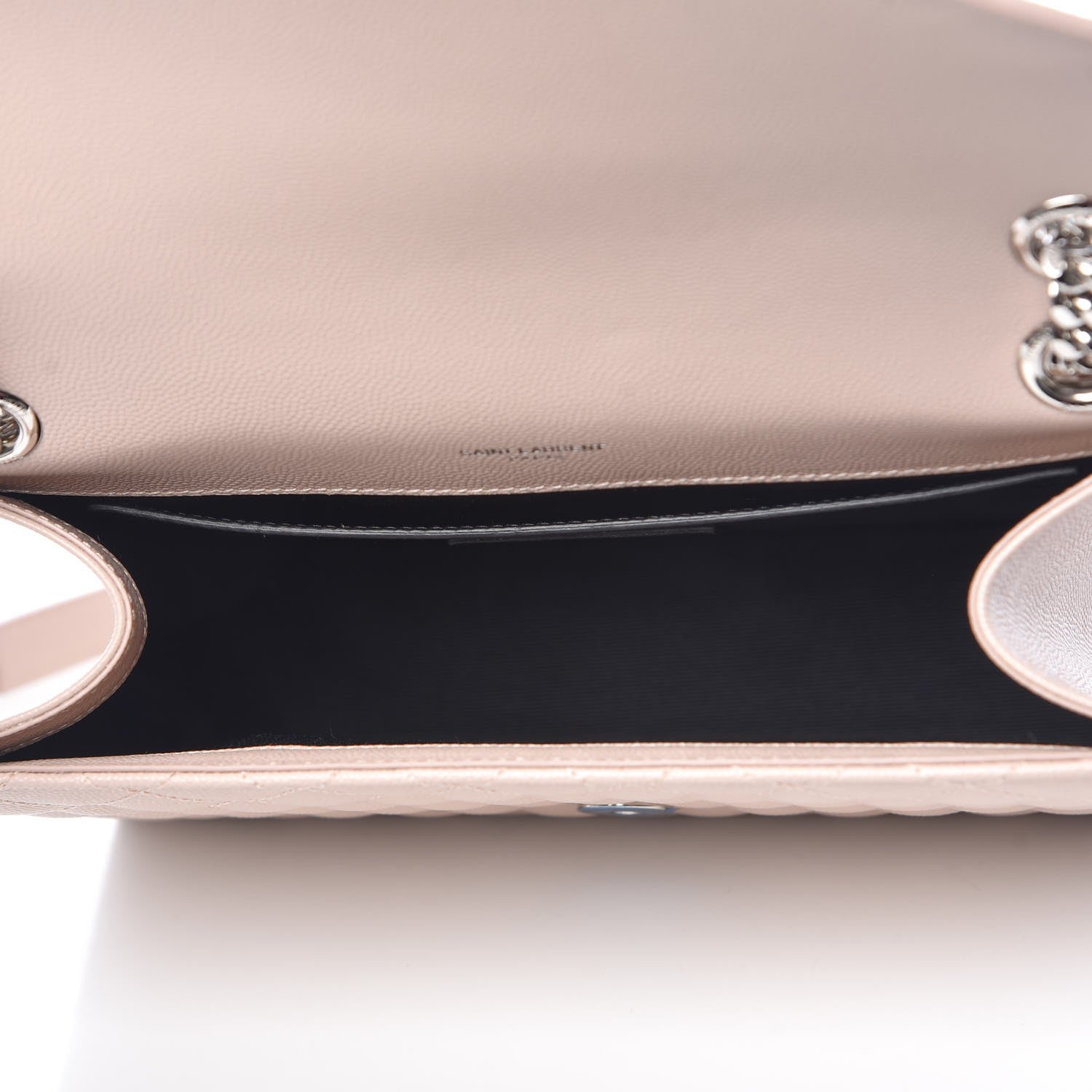Saint Laurent Grain De Poudre Textured Mixed Matelasse Medium Triquilt Monogram Satchel Marble Pink 5 of 7