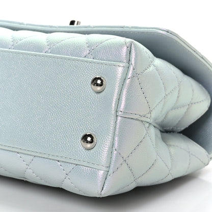 Chanel Iridescent Caviar Quilted Mini Coco Handle Flap Light Blue 9 of 9