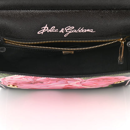 Dolce & Gabbana Dauphine Rose Print Medium Miss Sicily Satchel Black 5 of 10