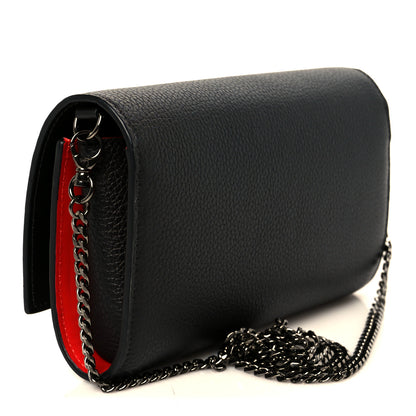 Christian Louboutin Grained Calfskin By My Side Wallet On Chain Black 3 of 11