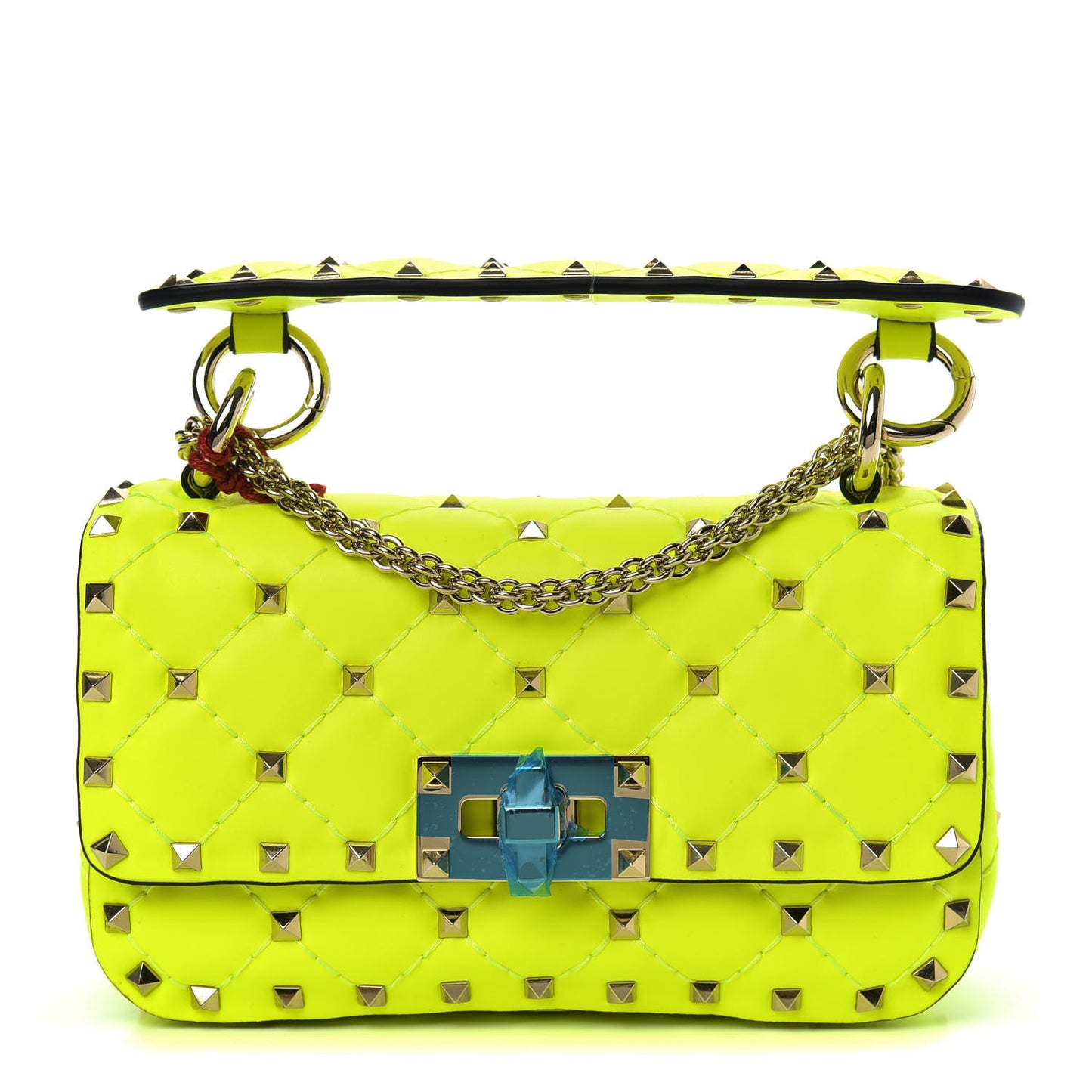 Calfskin Mini Rockstud Spike Shoulder Bag Lime