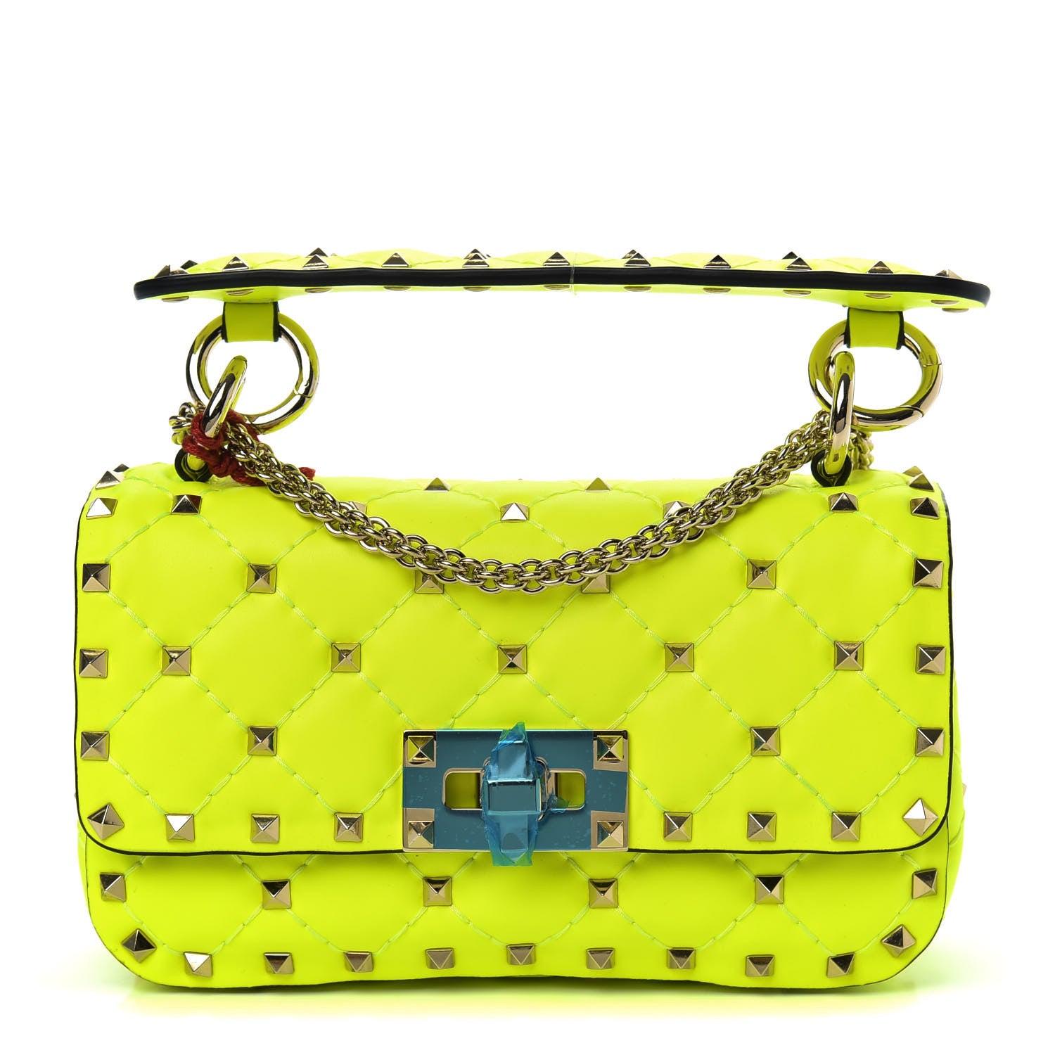 Valentino Garavani Calfskin Mini Rockstud Spike Shoulder Bag Lime 1 of 8