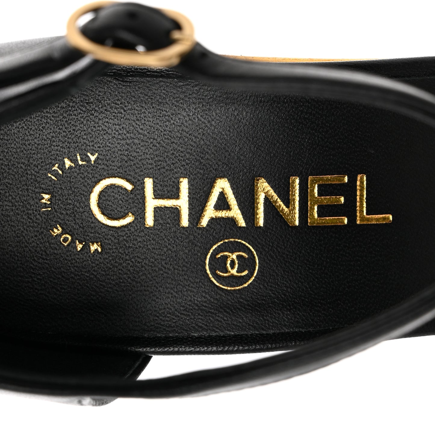 Lambskin Cap Toe Open Wedge 39.5 Black