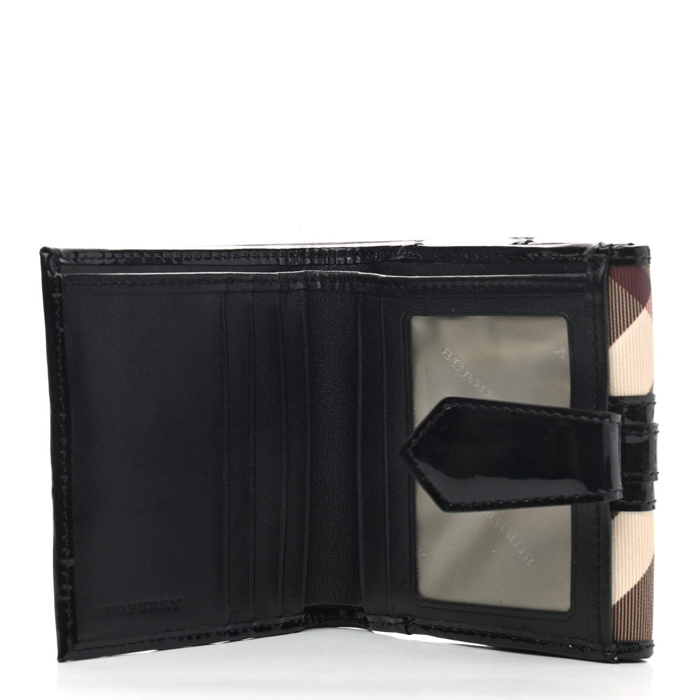 Patent Supernova Check Compact Wallet Black