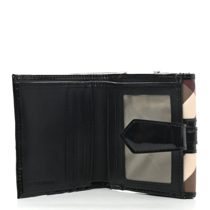Burberry Patent Supernova Check Compact Wallet Black 5 of 8