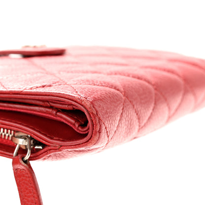Chanel Caviar Quilted Zipped Pocket Wallet Red 17 of 20