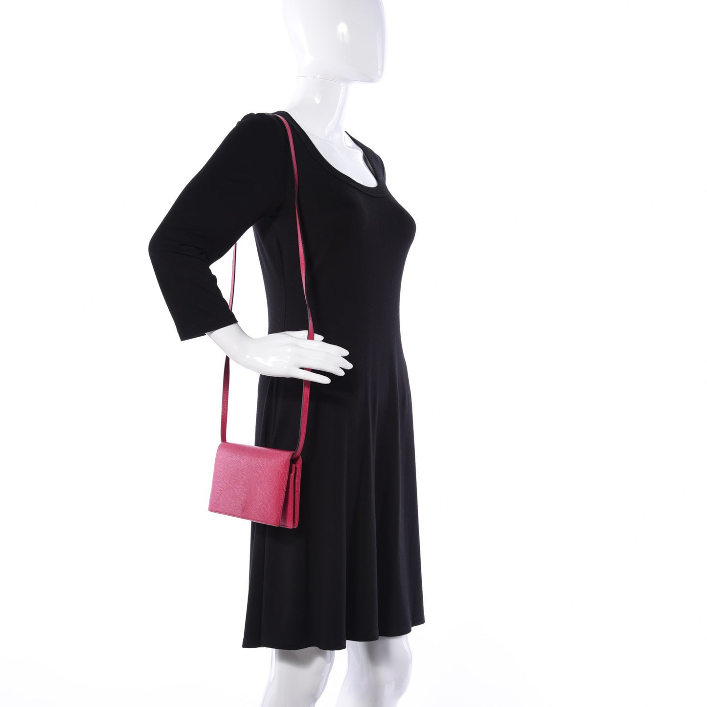 Dollar Calfskin Mini Swing Wallet Bag Blossom