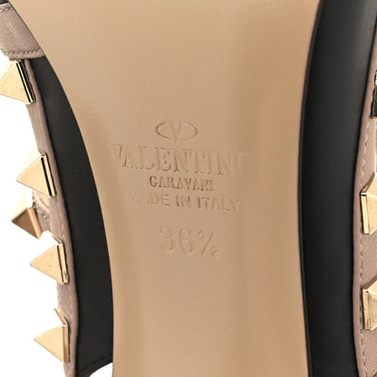 Valentino Garavani Calfskin Nappa Rockstud Ankle Strap 100mm Pumps 36.5 Black Poudre 6 of 8
