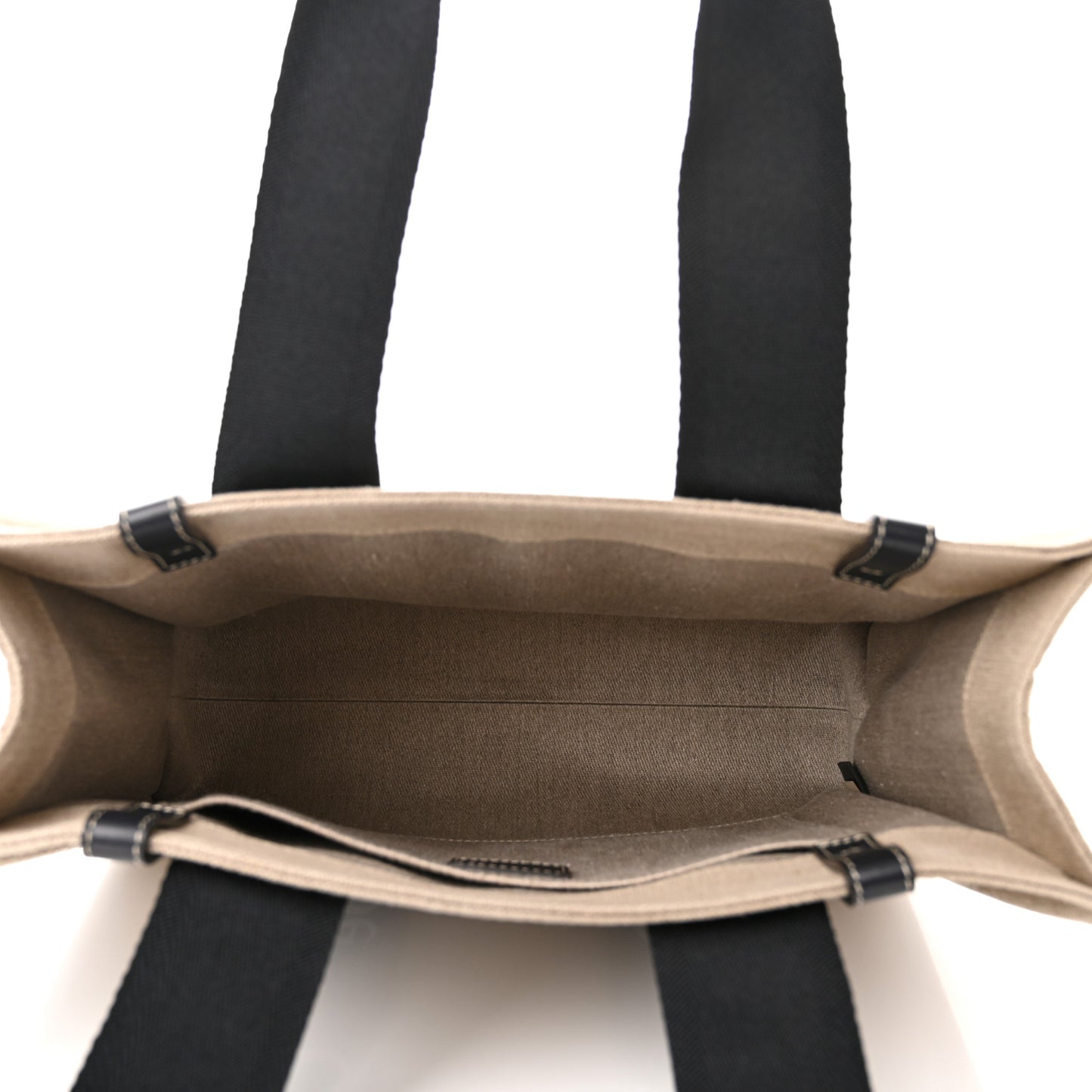 Linen Calfskin Medium Woody Ribbon Tote Black Blue