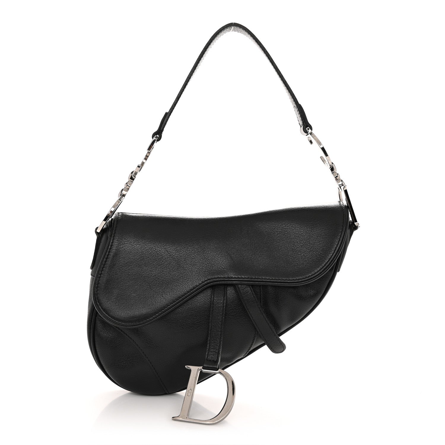 Christian Dior Shiny Goatskin Saddle Bag Black 1 of 13