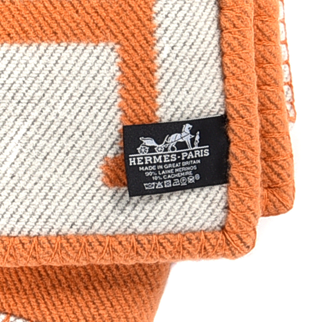 Wool Cashmere Signature Classic Avalon Blanket Ecru Potiron