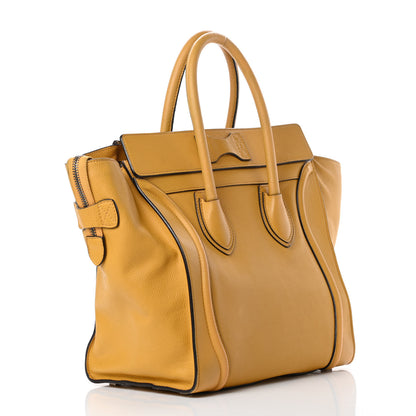 Celine Drummed Calfskin Mini Luggage Ocre 3 of 17
