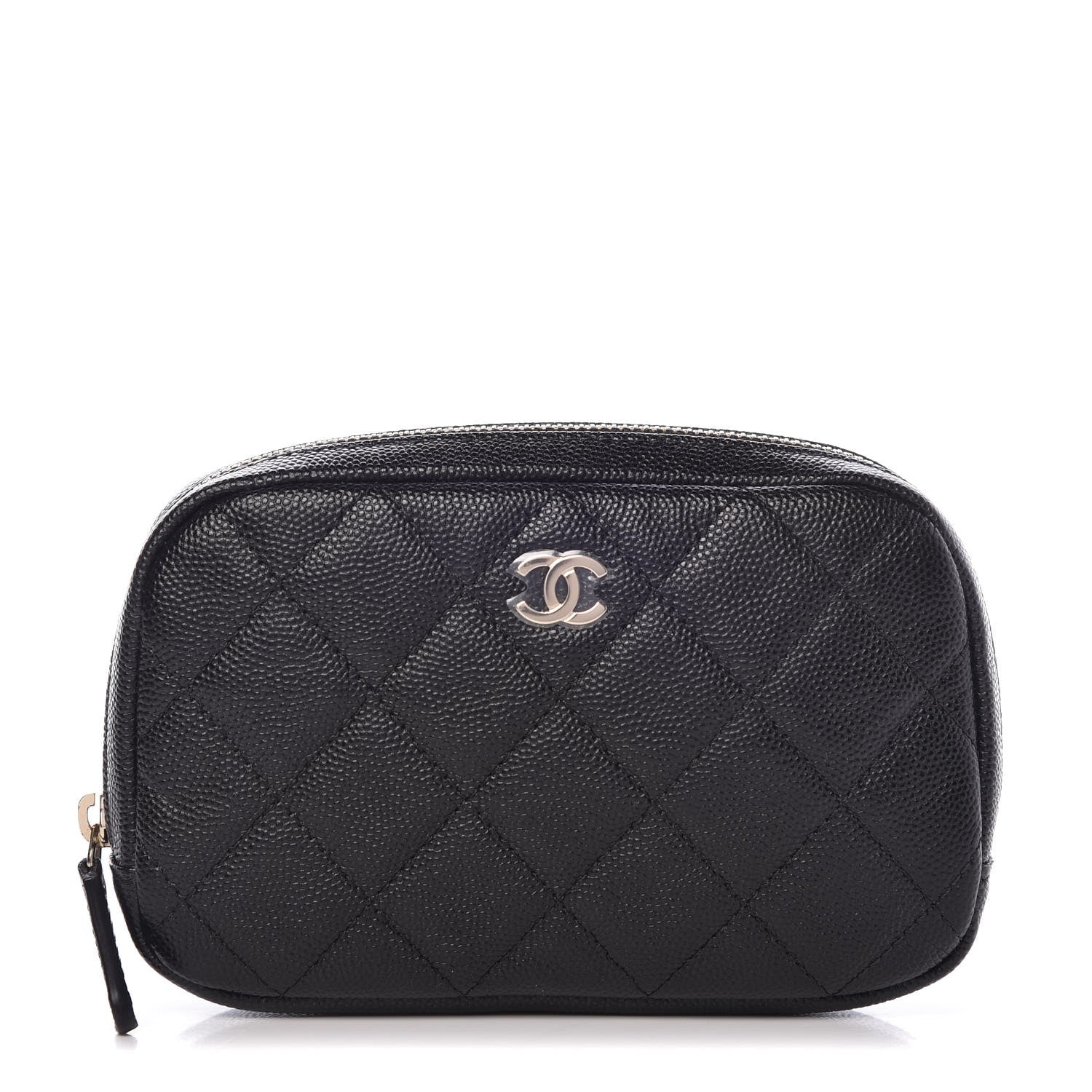 Chanel Caviar Quilted Small Curvy Pouch Cosmetic Case Black 1 of 7