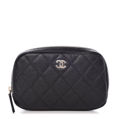 Chanel Caviar Quilted Small Curvy Pouch Cosmetic Case Black 1 of 7