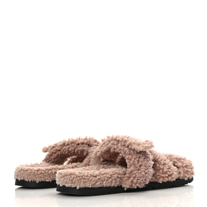Hermes Woolskin Womens Chypre Sandals 40 Bois De Santal 7 of 12