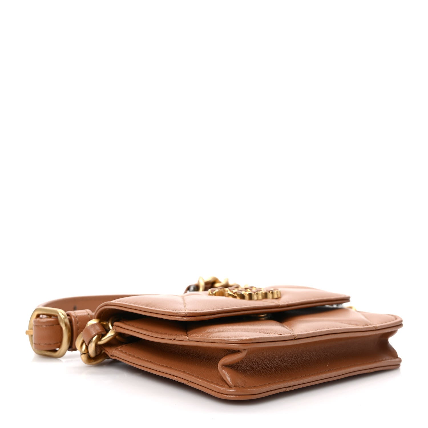 Chanel Lambskin Quilted Chanel 19 Flap Belt Bag Brown 4 of 11