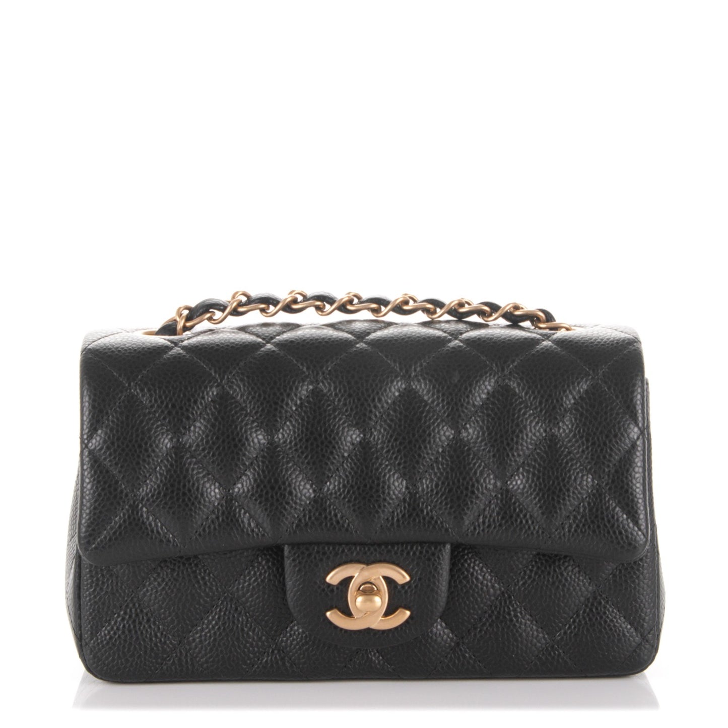 Caviar Quilted Mini Rectangular Flap Black