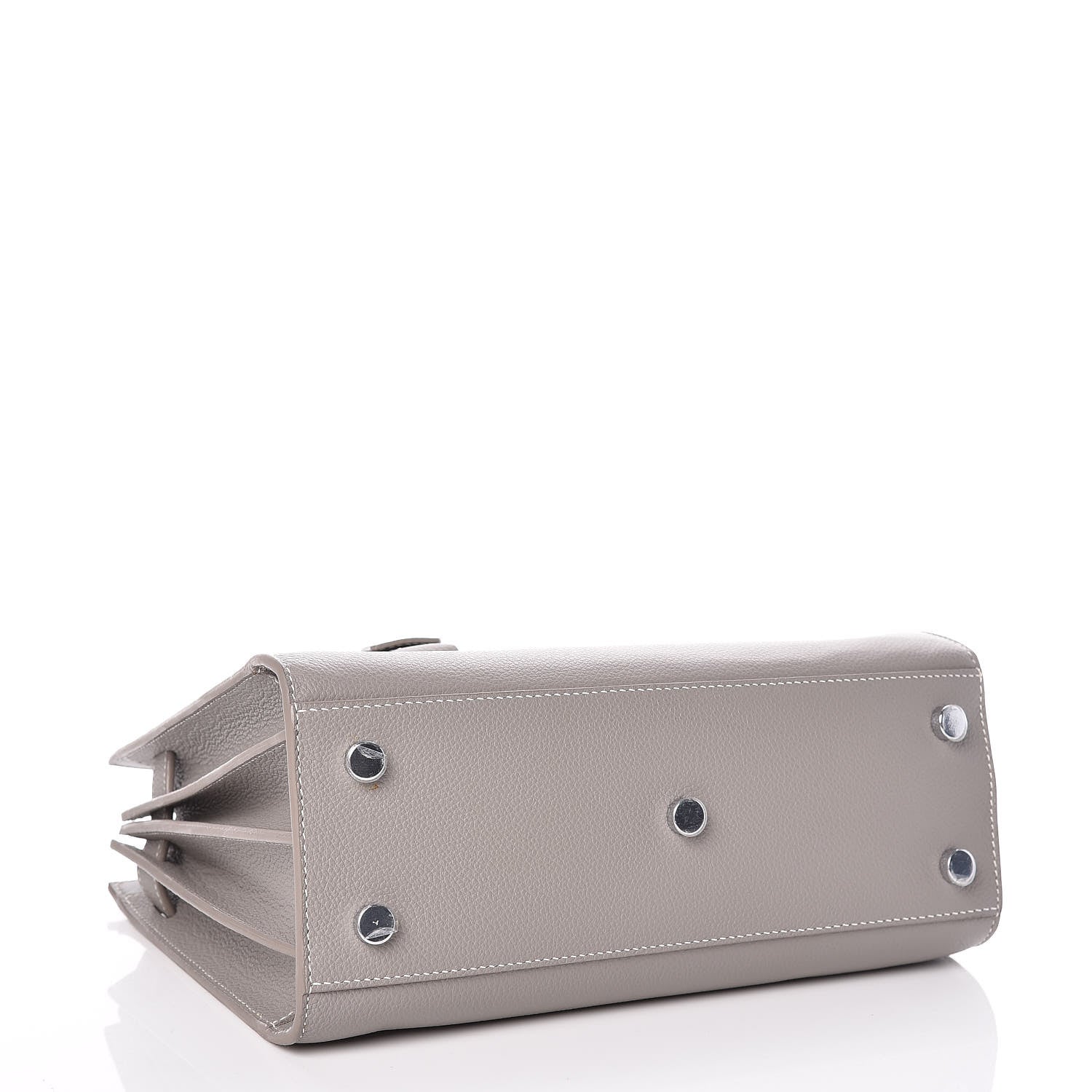 Saint Laurent Grained Calfskin Topstich Baby Sac De Jour Grey 4 of 8