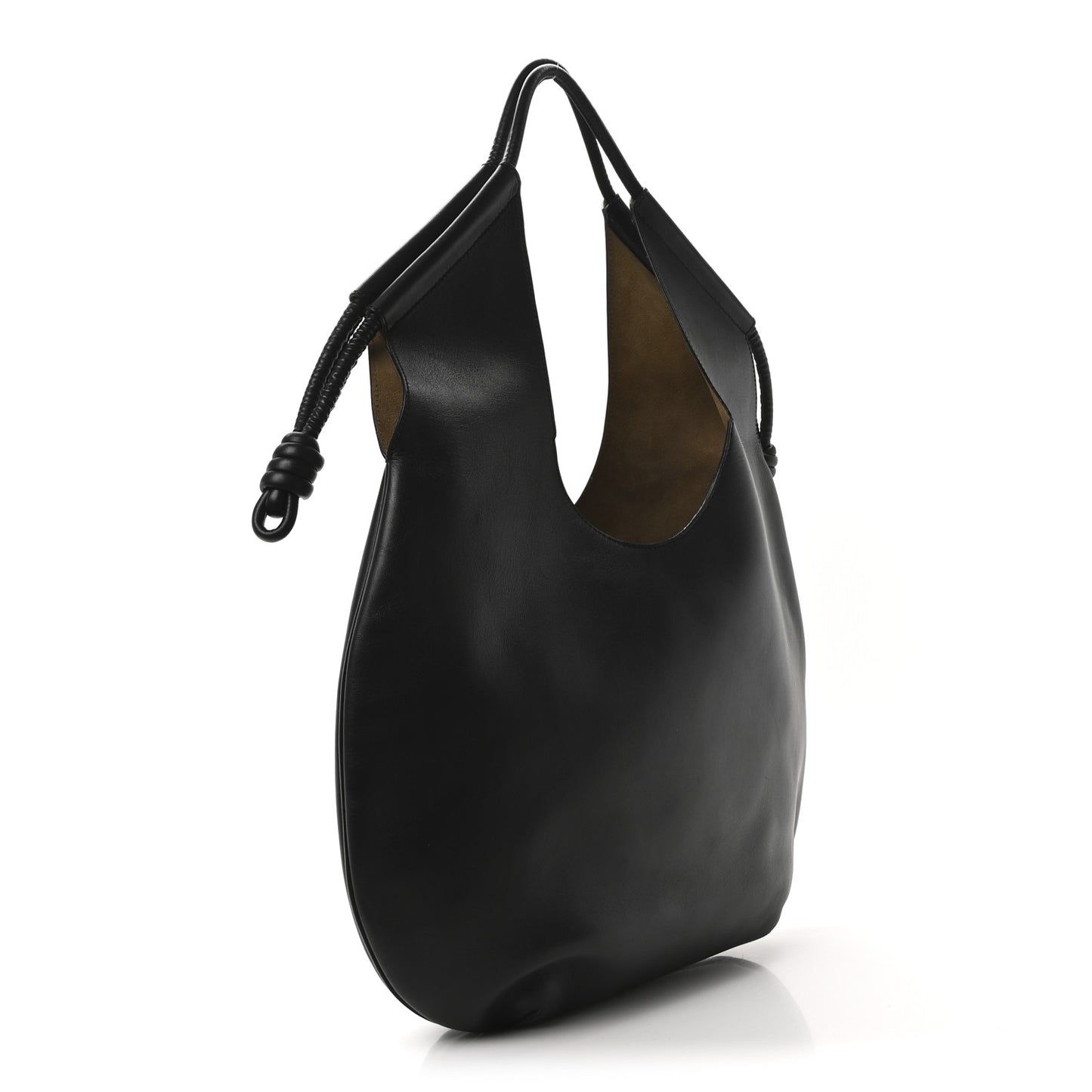Shiny Nappa Calfskin Paseo Shoulder Bag Black
