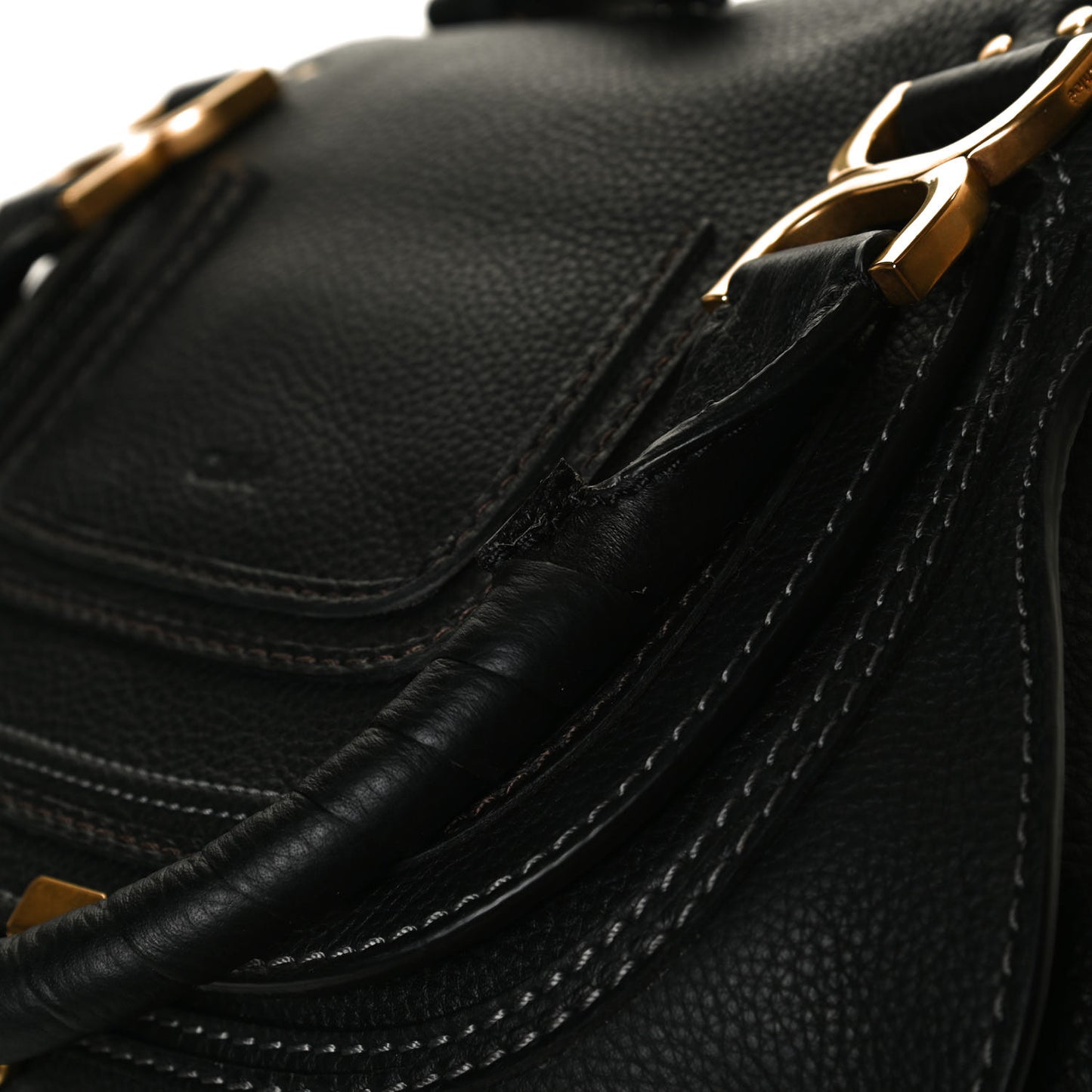 Calfskin Small Marcie Satchel Black