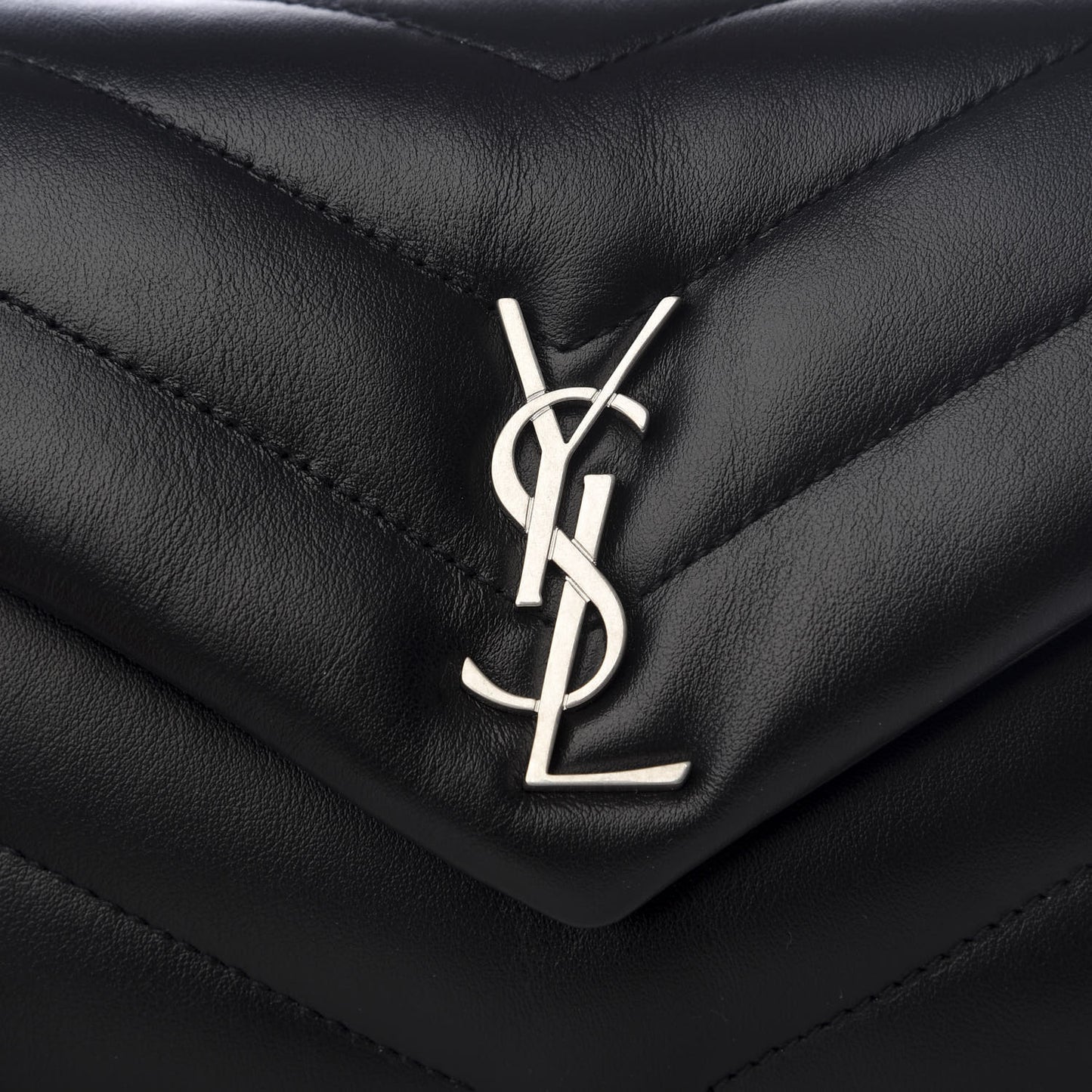 Calfskin Y Quilted Monogram Toy Loulou Crossbody Bag Black
