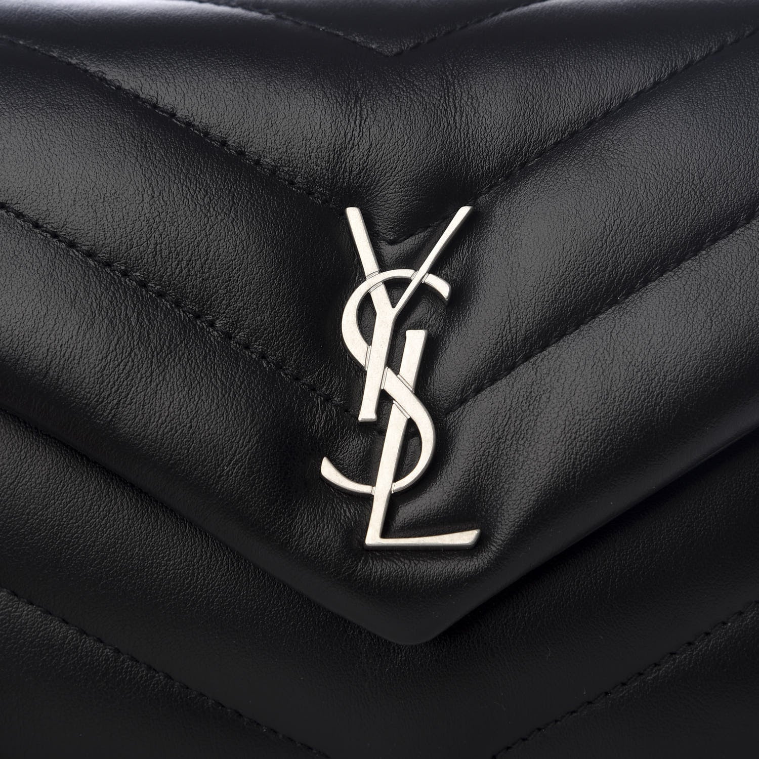 Saint Laurent Calfskin Y Quilted Monogram Toy Loulou Crossbody Bag Black 8 of 8