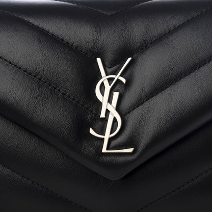 Saint Laurent Calfskin Y Quilted Monogram Toy Loulou Crossbody Bag Black 8 of 8