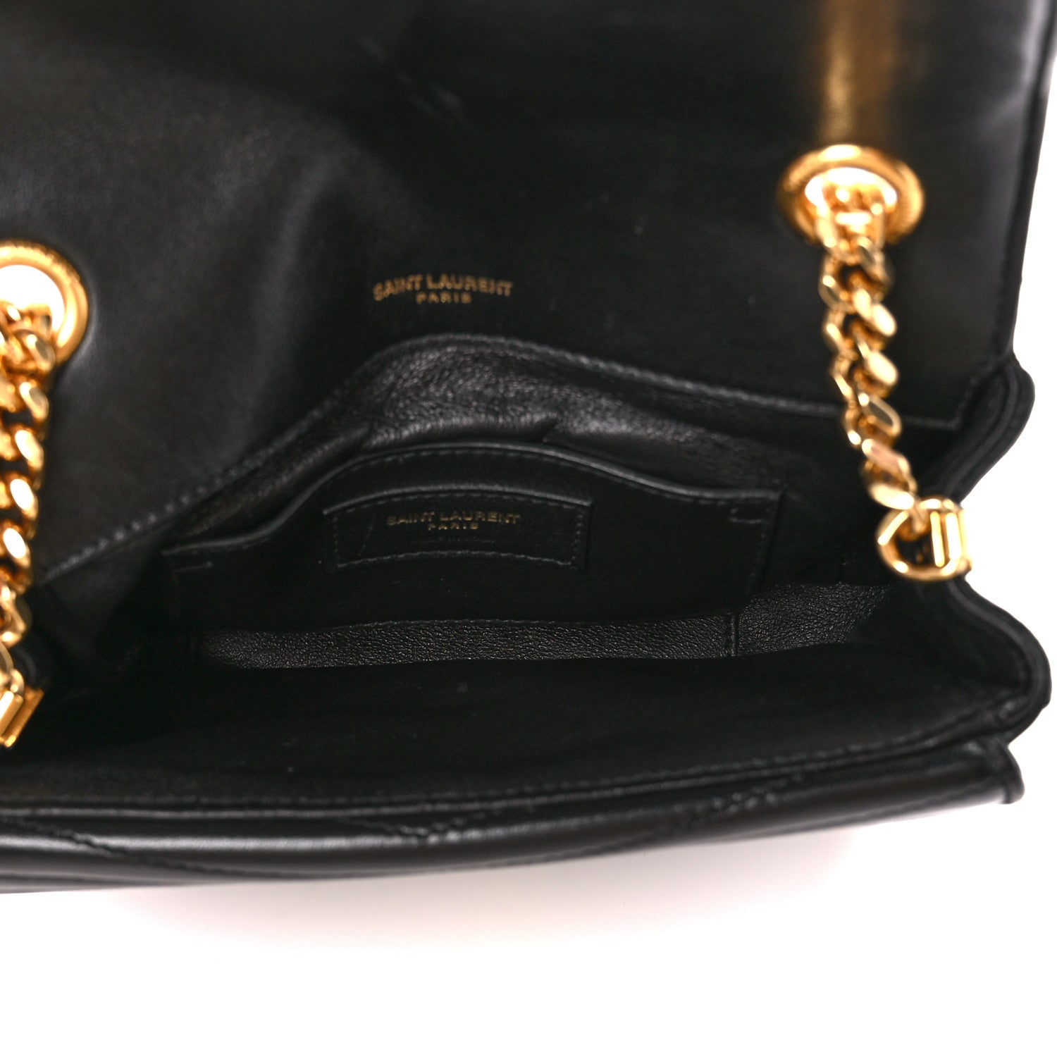 Saint Laurent Lambskin Matelasse Chevron Monogram Small Sulpice Bag Black 6 of 12