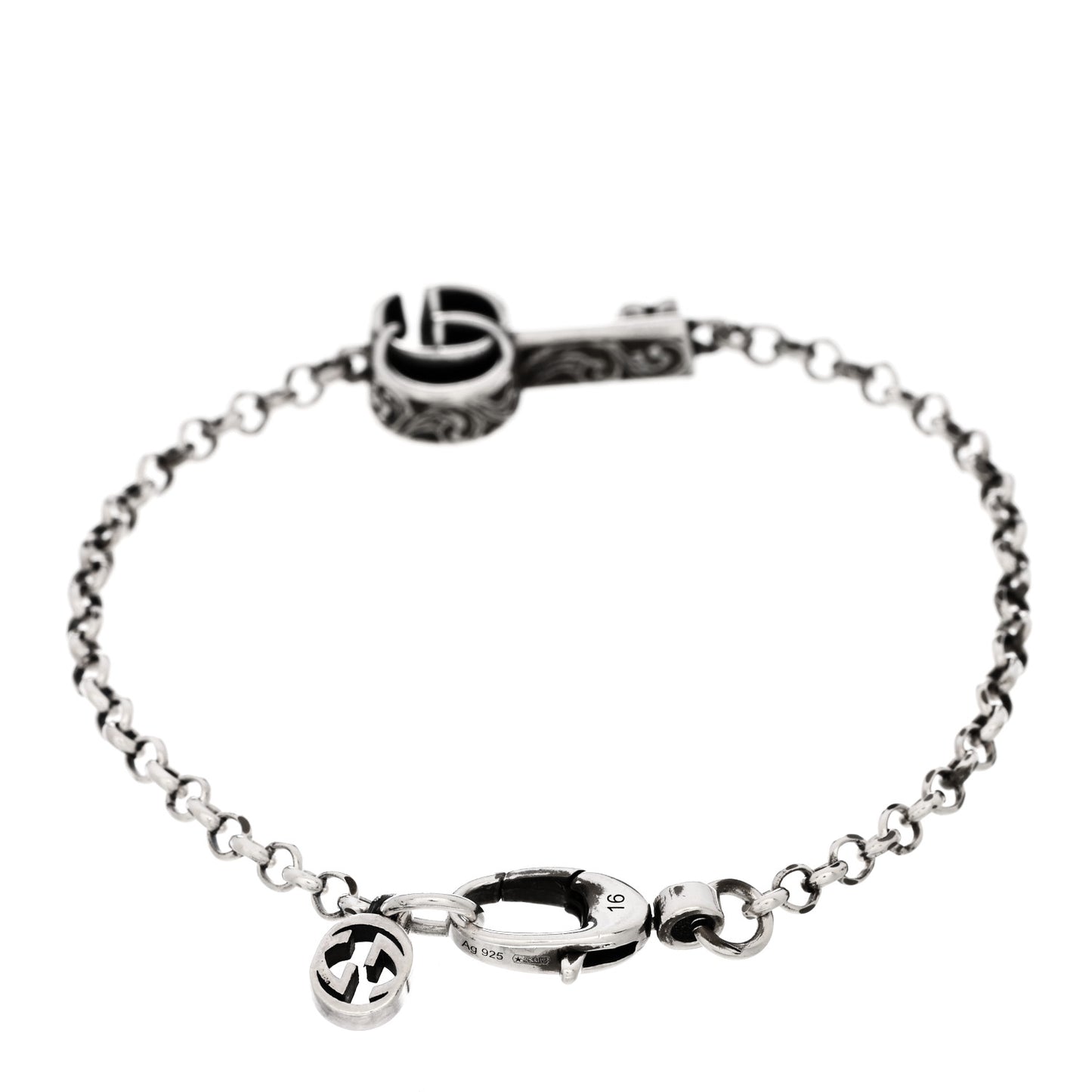Sterling Silver Double G Key Bracelet