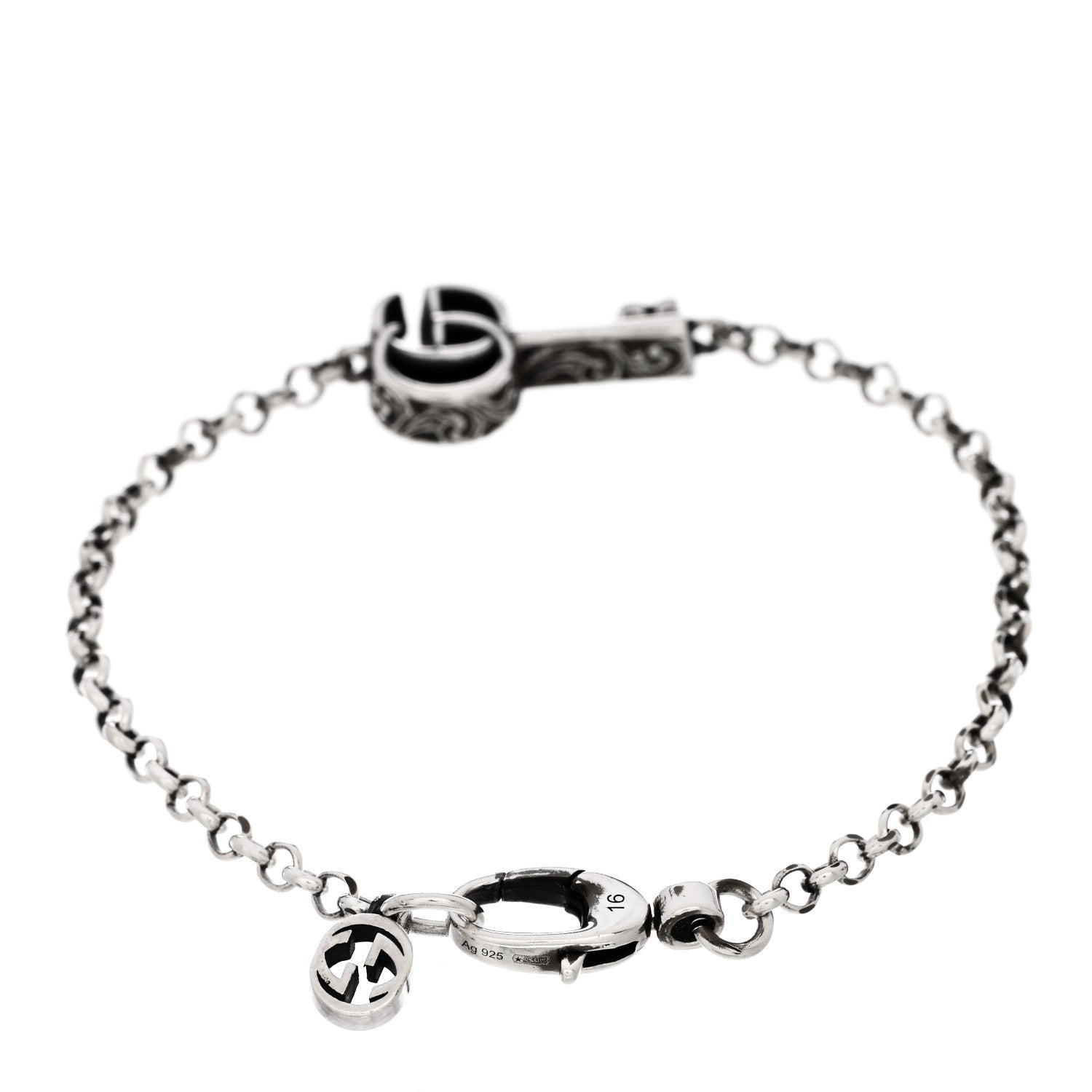 Gucci Sterling Silver Double G Key Bracelet 2 of 3