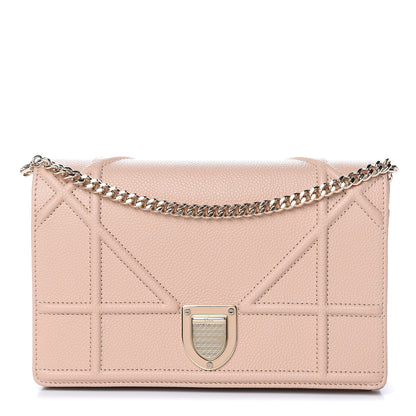 Christian Dior Grained Calfskin Diorama Wallet on Chain Pouch Nude 1 of 10