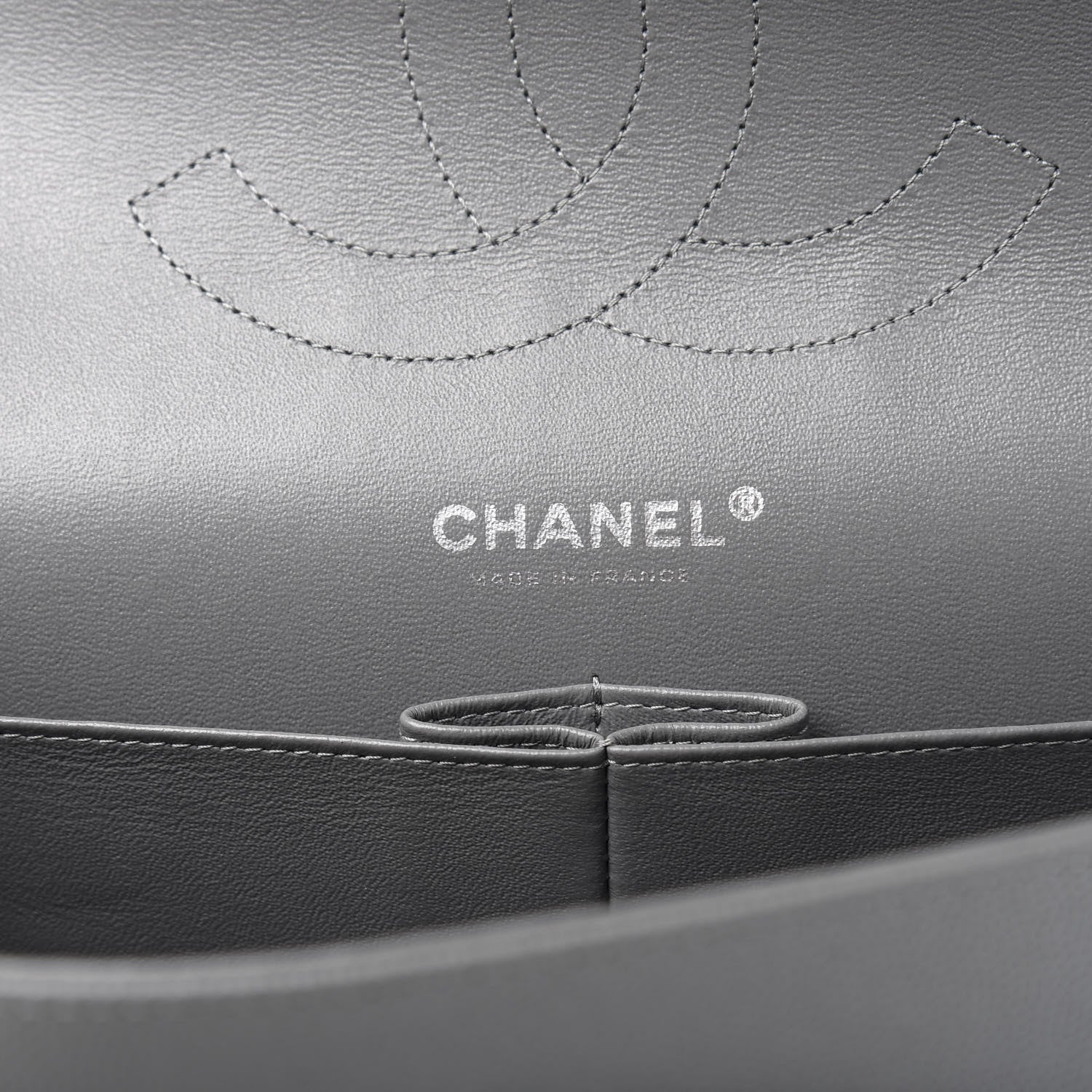 Chanel Caviar Quilted Jumbo Double Flap Grey 8 of 10