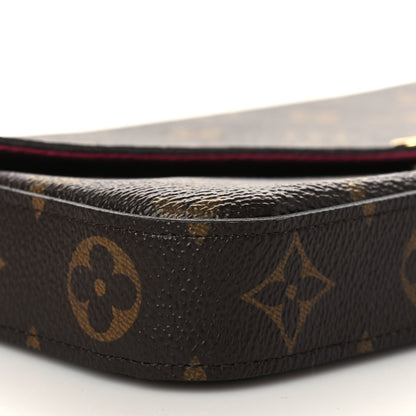 Louis Vuitton Monogram Pochette Felicie Chain Wallet Fuchsia 8 of 9